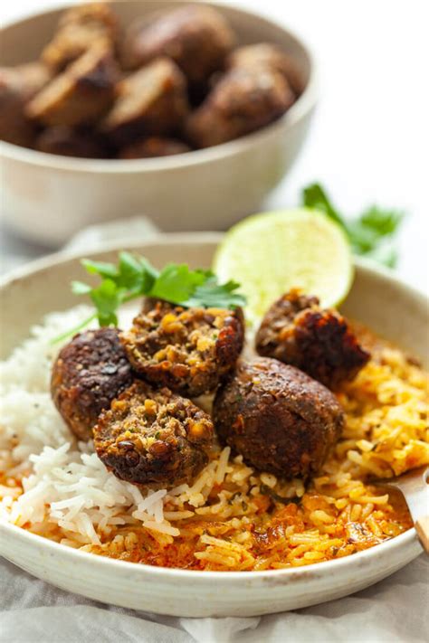 Lentil Meatballs In Curry Sauce Vibrant Plate