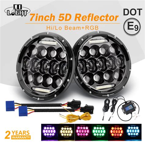 CO LIGHT 5D Multicolor 7 Inch Led Headlight RGB 150W Custom Color