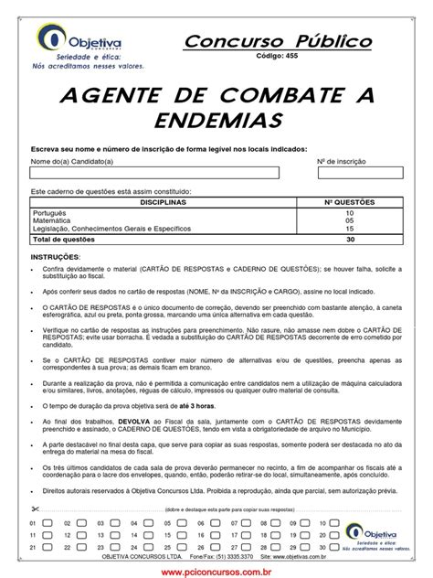 Provas De Agente De Endemias - Prova Agente de Combate a Endemias 2022 | PDF | Epidemias | Epidemiologia