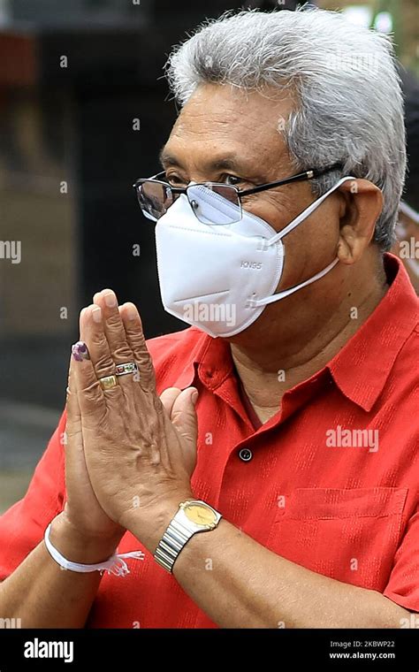 Sri Lankan President Gotabaya Rajapaksa Gestures Hi Res Stock