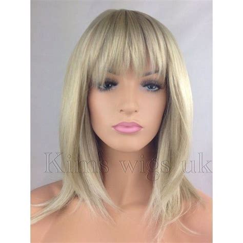 Two Tone Blonde Ladies Womens Shoulder Length Razor Cut Heat Resistant Synthetic Wig Uk Seller