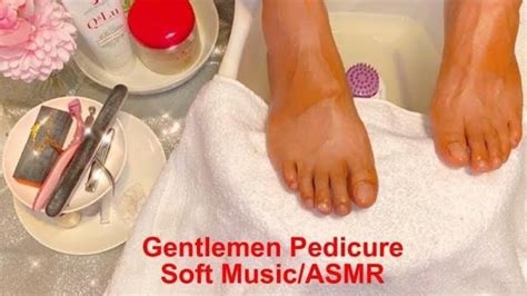 Gentlemen Pedicure Asmr Foot Bath Brushingmassagescrub Feet Pampering And Toenail Cleaning