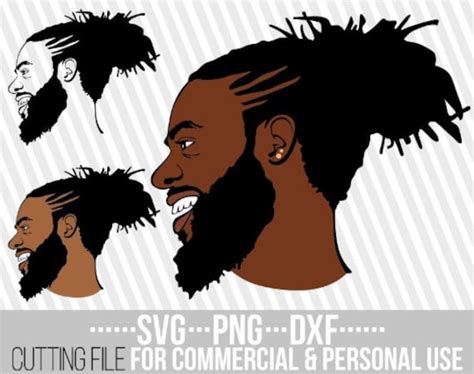 Black Man With Dreadlocks Svg Afro Man Svg Beard Svg Afro Etsy