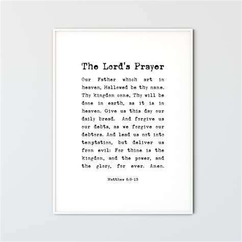 The lord s prayer printable wall art matthew 6 9 13 kjv – Artofit