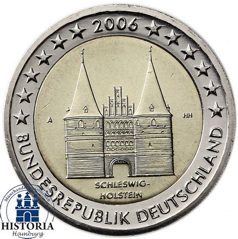 Deutschland 2 Euro Holstentor Lübeck Gedenkmünze 2006 Stempelglanz Mzz