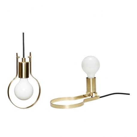 Hubsch Lampe A Poser Ampoule Metal Dore Laiton Kdesign