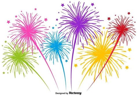 Vector Multicolored Firework Illustration Feu D Artifice Feu D