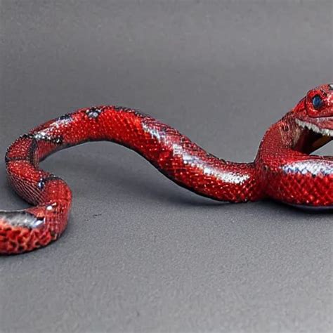 Red Crystal Snake With An Open Mouth And Crystal Stable Diffusion