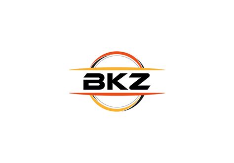 BKZ letter royalty ellipse shape logo. BKZ brush art logo. BKZ logo for ...