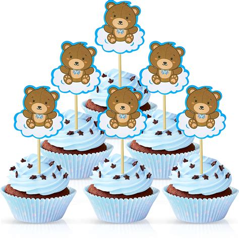 Buy 60 Pieces Bear Cupcake Cake Toppers Bear Themed Baby Shower