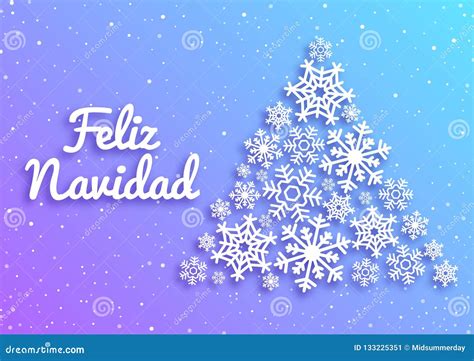 Feliz Navidad Merry Christmas Card With Greetings In Spanish Language