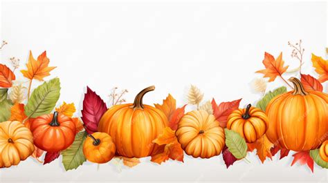 Premium Ai Image Autumn Leaves And Pumpkins Border Frame