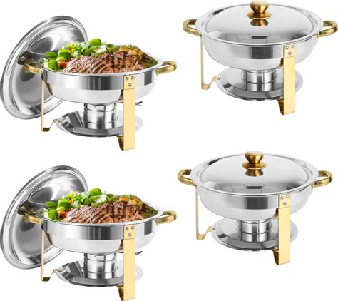 Amazon Honhpd Quart Gold Round Chafing Dishes Stainless Steel