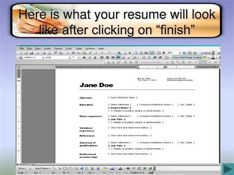 Ppt How To Create A Resume Using Ms Word Resume Wizard Powerpoint Presentation Id377019