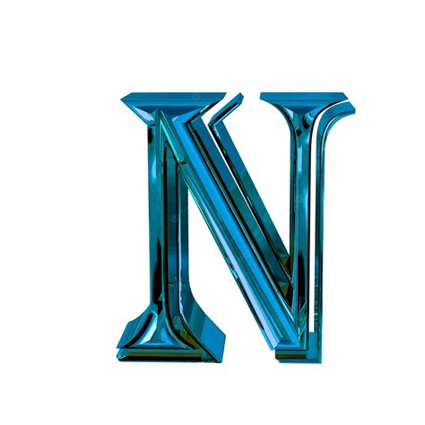 Premium Vector Glossy Threedimensional Letters In Blue Letter N