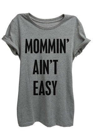 Thread Tank Mommin Ain T Easy Women S Fashion Relaxed T Shirt Tee