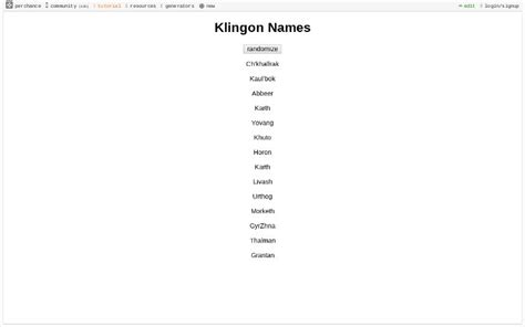 Klingon Names ― Perchance Generator