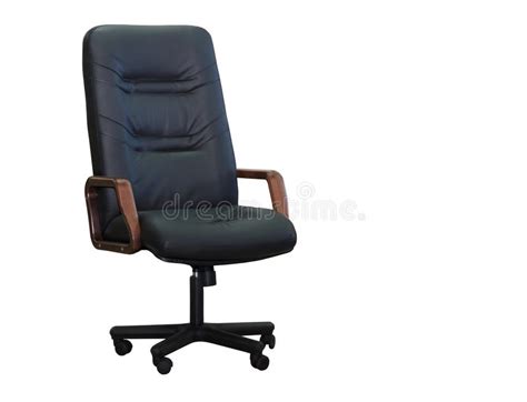 Modern Office Chair From Black Leather Stock Photo Image Of Hand