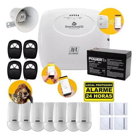 Kit De Alarme Jfl Smartcloud Wi fi 4 Magnético 7 Infra Pet