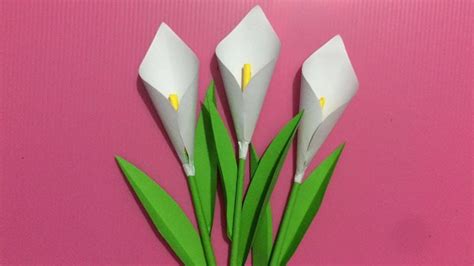 How To Make Calla Lily Flower With Paper Making Paper Flowers Step By