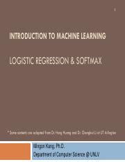 10 Logistic Regression Pdf 1 INTRODUCTION TO MACHINE LEARNING