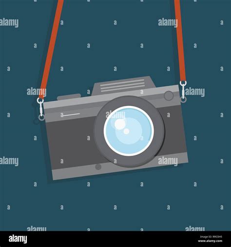 Retro Camera Vintage Camera Flat Style Design Old Photo Camera