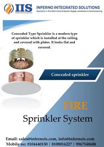 Tyco Concealed Fire Sprinklers System 68 To 93 Degree C At Best Price