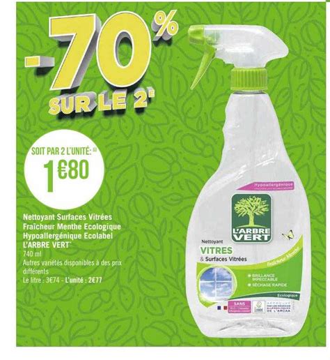 Offre Nettoyant Surfaces Vitrées Fraîcheur Menthe écologique