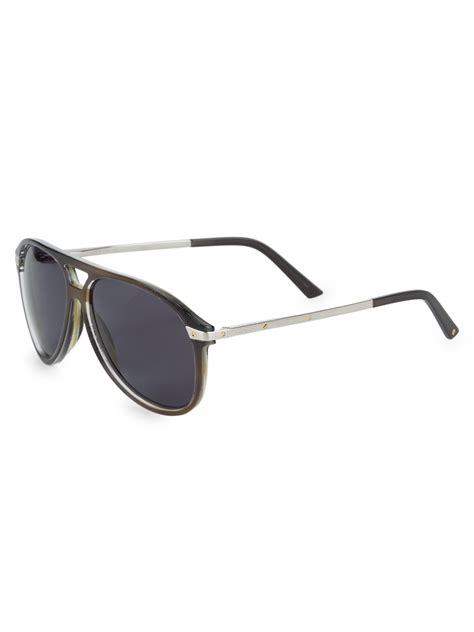 Cartier 60mm Aviator Sunglasses In Gray For Men Lyst