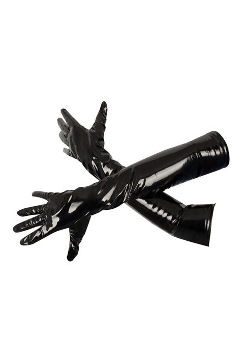 Gants Longs En Vinyle Noir Black Level