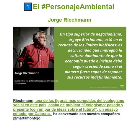 Jorge Riechmann El Personaje Ambiental De La Semana En Planeta