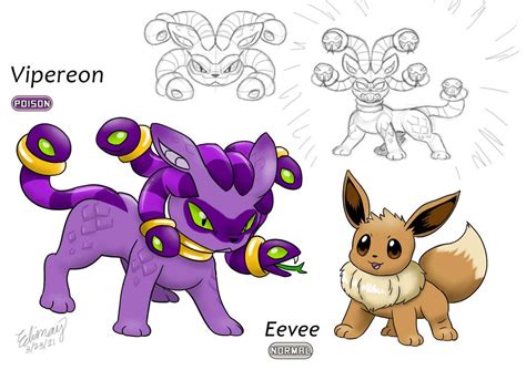 Eevee's Poison evolution(Vipereon) by Edimay on DeviantArt in 2022 ...