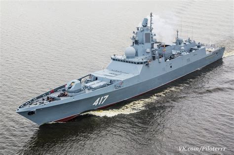 Project 2235.0 Admiral Gorshkov (417, now 454) in one of his test runs ...