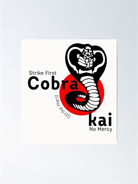 Cobra Kai Strike First Strike Hard No Mercy Poster For Sale By