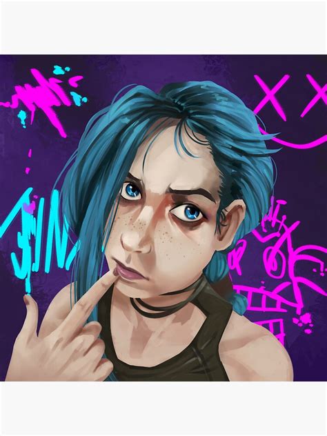 Jinx Arcane Sticker By Doukz Redbubble