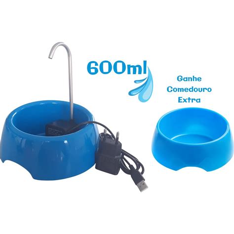 Fonte Bebedouro C Es E Gatos H O Azul Comedouro Extra Ml