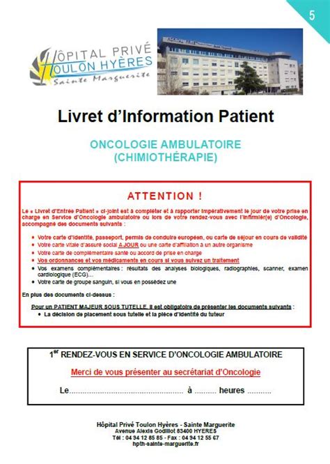 Livrets patient Hôpital privé Toulon Hyères Sainte Marguerite