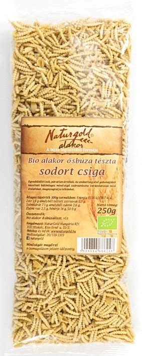 Naturgold Bio Alakor ősbúza Tészta Csiga 250 G