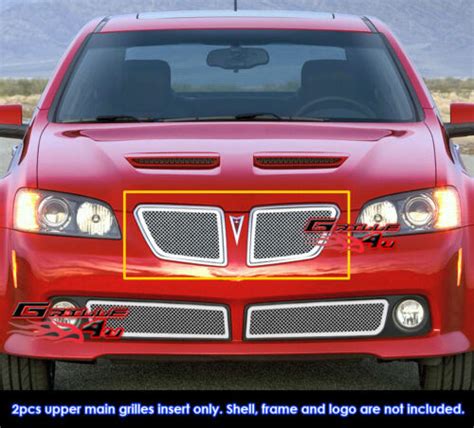 Fits 2008 2009 Pontiac G8 Main Upper Stainless Steel Chrome Mesh Grille