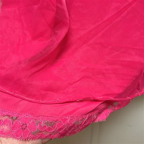 Vintage Intimates Sleepwear Vintage Aristocraft By Superior Lace Hot Pink Sleep Gown