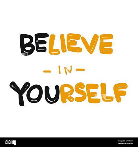 Believe In Yourself Word Lettering Comic Style Vector Illustration