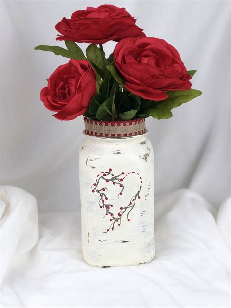 Painted Mason Jars With Flowers