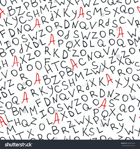 Random Letters Seamless Pattern Scarlett Letter Stock Vector Royalty