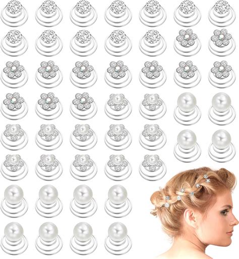 60 Stück Haarspiralen Hochzeit Haar Curlies Perlen Strass Curlies