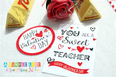 Free Printable Valentine Gift Tags For Teachers - A Simple Life and Everything Nice