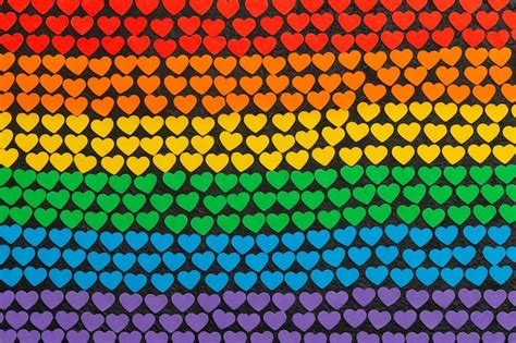 Premium Photo Lgbt Rainbow Flag Made From Colored Hearts