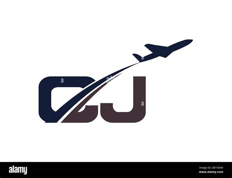 Initial Letter C And J With Aviation Logo Design Air Airline