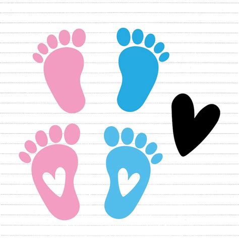 Baby Feet Svg Bundle Gender Reveal Svg Baby Feet Png Baby Etsy