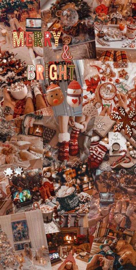 Christmas Collage Aesthetic Ideas Orange Christmas Collage For