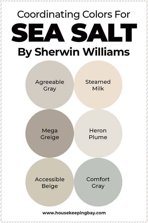 Coordinating Colors For The Sherwin Williams Sea Salt Paint Colors